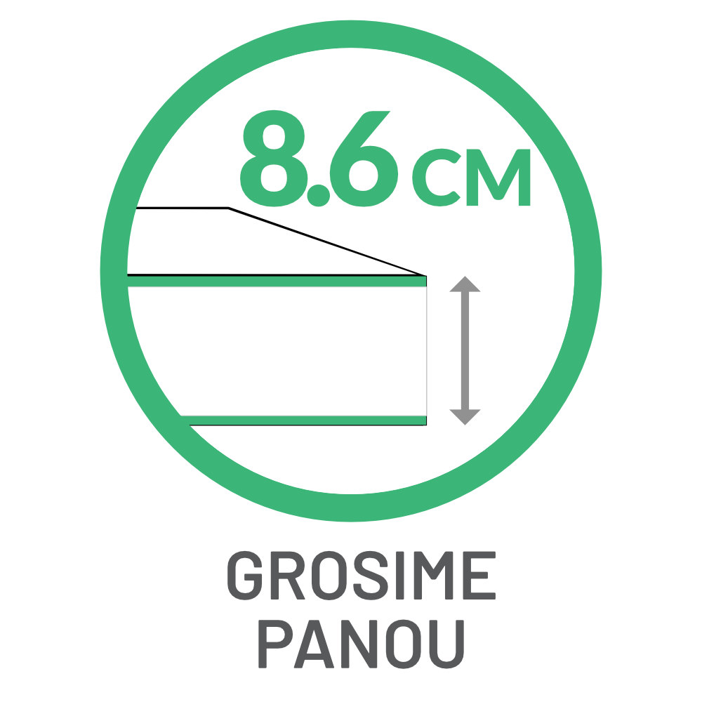 Grosime panou 8,6 cm pentru durabilitate și izolație eficientă